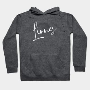 Lions Script Typography Team Name Hoodie